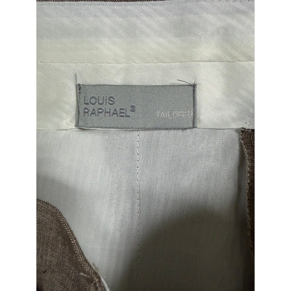 Louis Raphael Tailored Slim Fit Linen Viscose Wheat Brown Mens Shorts Size 35 - Picture 6 of 10